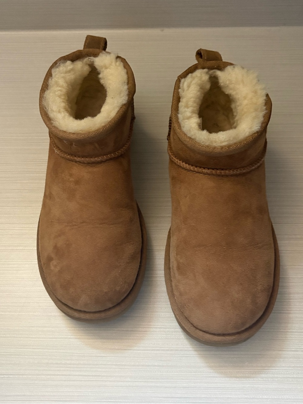 UGG Chestnut Suede Shearling Ankle Booties